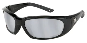 MCR Safety ForceFlex FF3 Black Frame, Silver Mirror