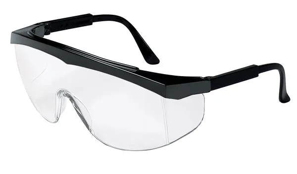 MCR Safety SS1 Black Frame, Clear Lens