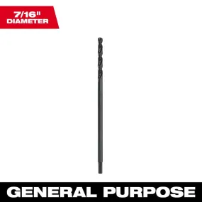 Milwaukee 7/16 in. X 12 in. L Aircraft Length Drill Bit 3-Flat Shank 1 pc