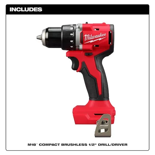 Milwaukee M18™ Compact Brushless 1/2" Drill/ Driver (18 Volt)