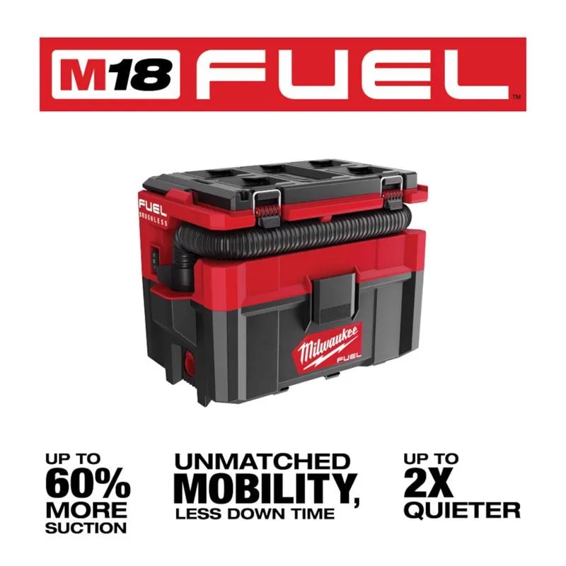 Milwaukee M18 FUEL PACKOUT 0970-20 2.5 gal Cordless Wet/Dry Vacuum Tool Only 18 V