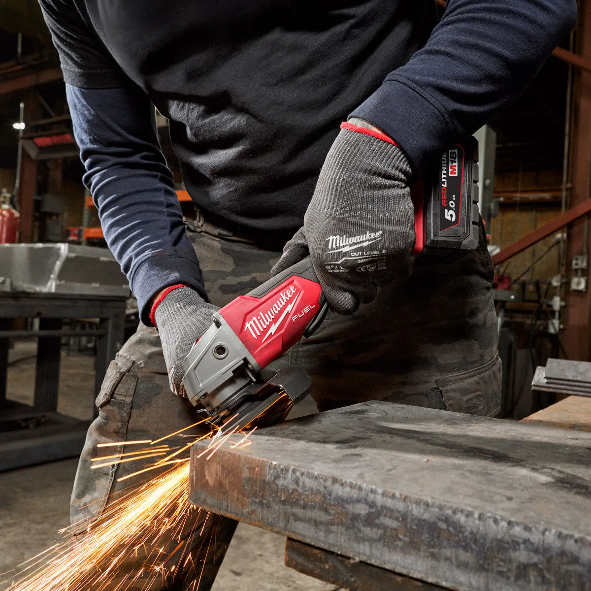 Milwaukee M18FSAG115X-0 18V 115mm Fuel Brushless Angle Grinder with Quick Locking Flange Nut