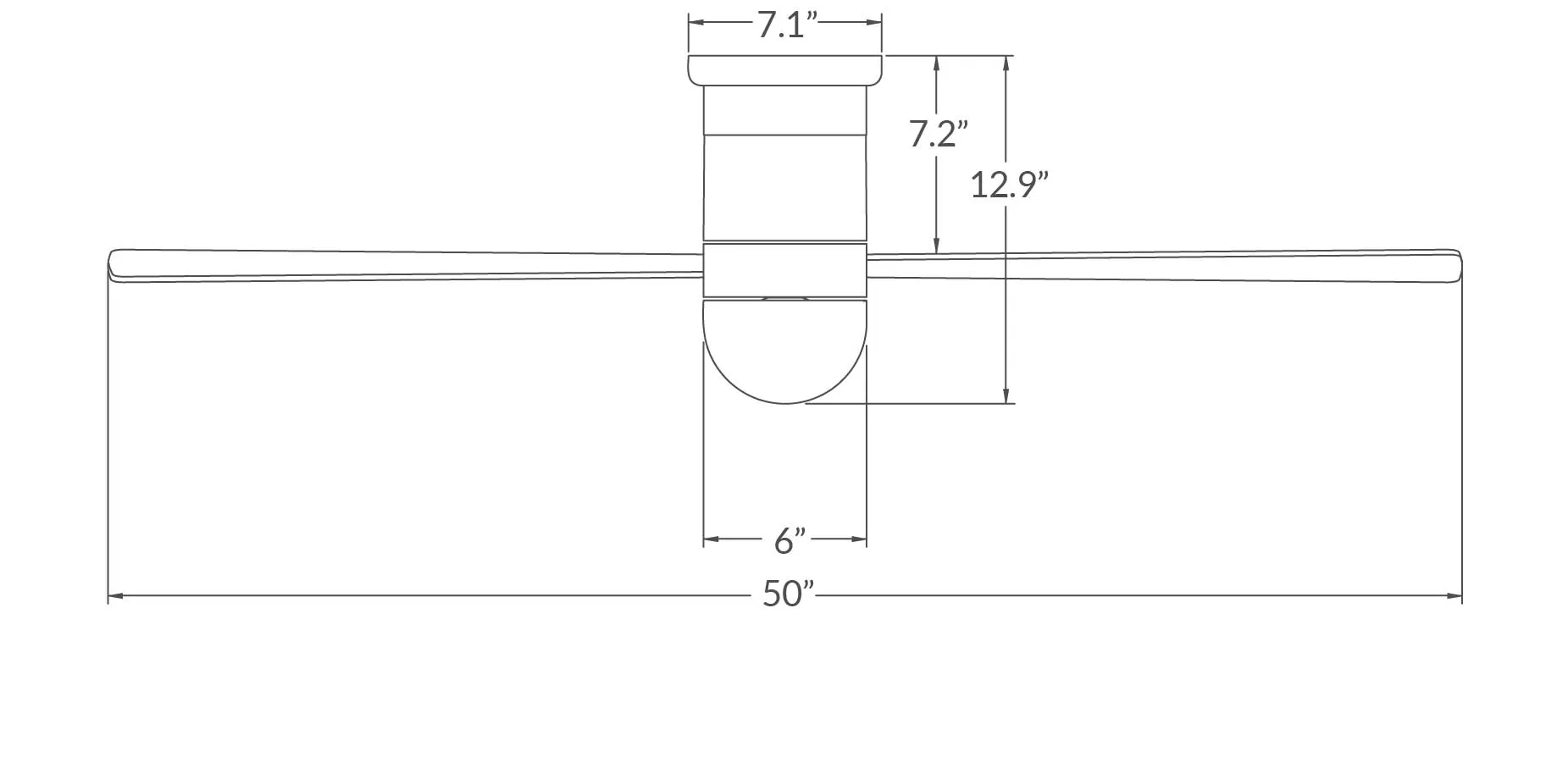 Modern Fan Cirrus Flush 50" DC Ceiling Fan - No Light