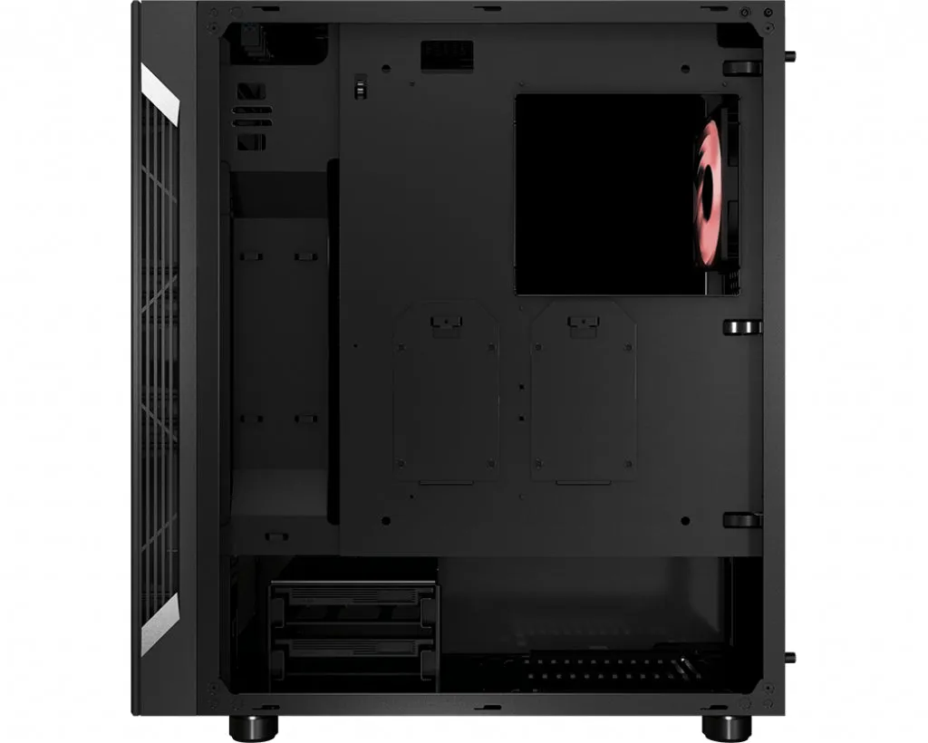 Msi Mag Vampiric 010 Mid Tower Gaming Computer Case 'Black, 1X 120Mm Argb Fan, Mystic Light Sync, Tempered Glass Panel,