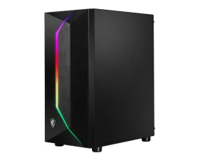 Msi Mag Vampiric 100R 'V100r' Mid Tower Gaming Computer Case 'Black, 1X 120Mm Argb Pwm Fan, 1X 120Mm Pwm Fan, Rgb Front