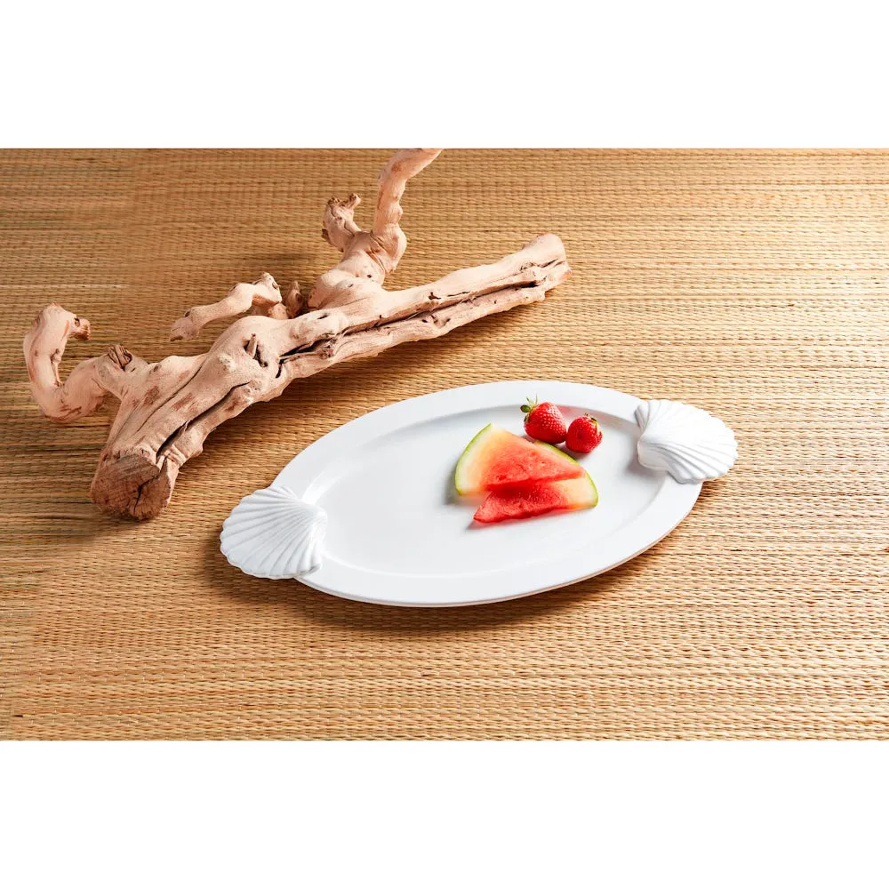 Mud Pie Fan Shell Handle Platter