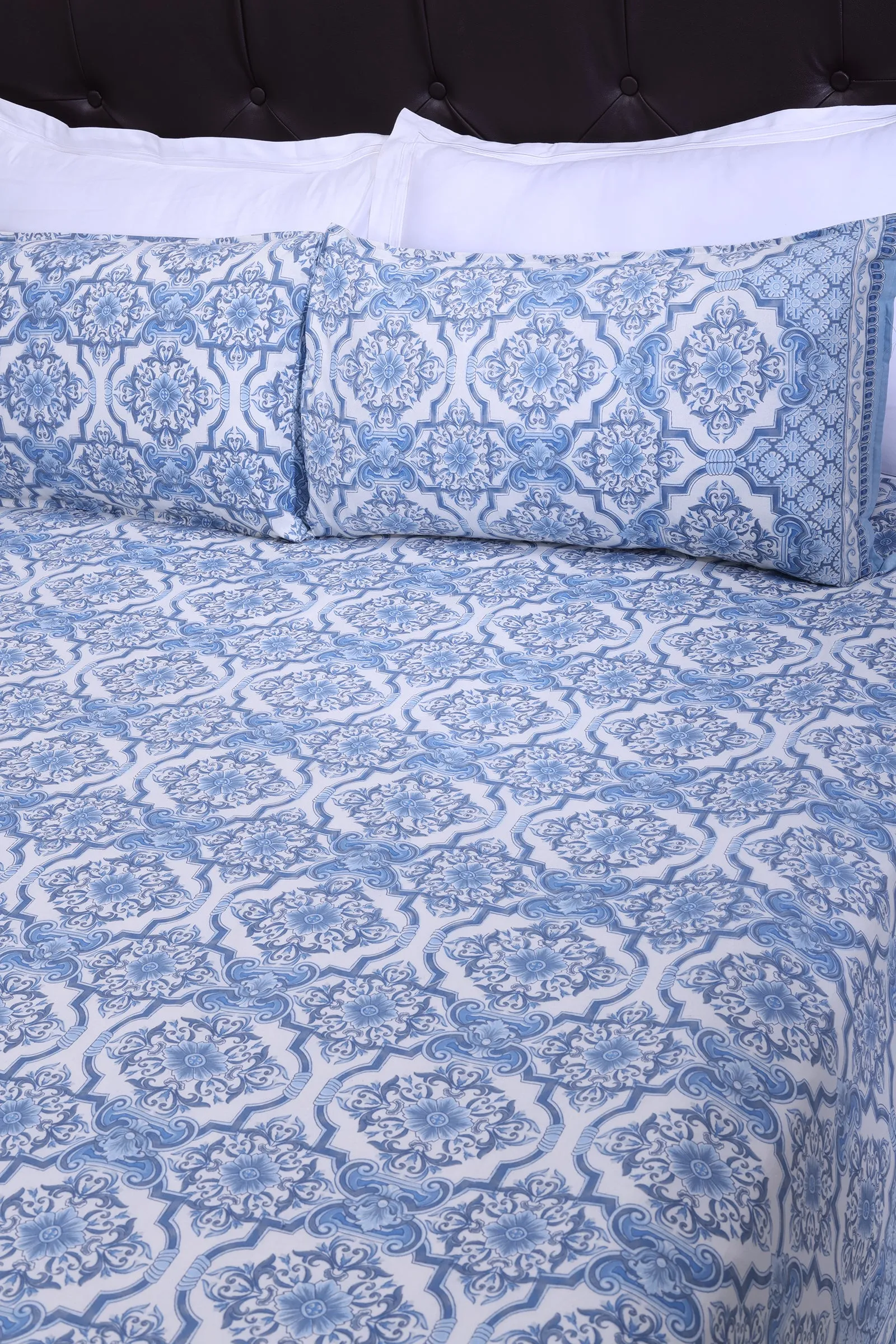 Nandini Blue Cotton Bedsheet