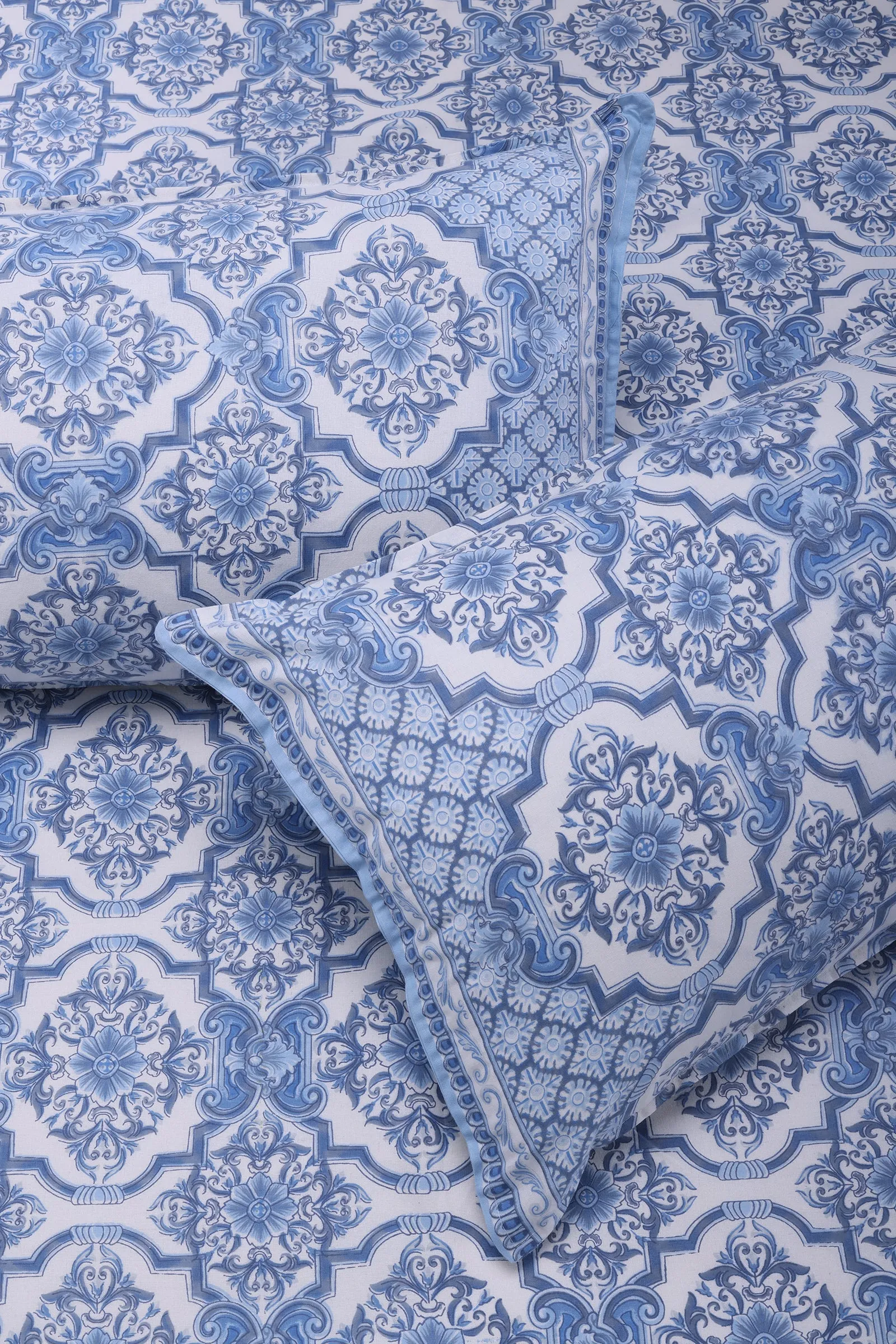 Nandini Blue Cotton Bedsheet