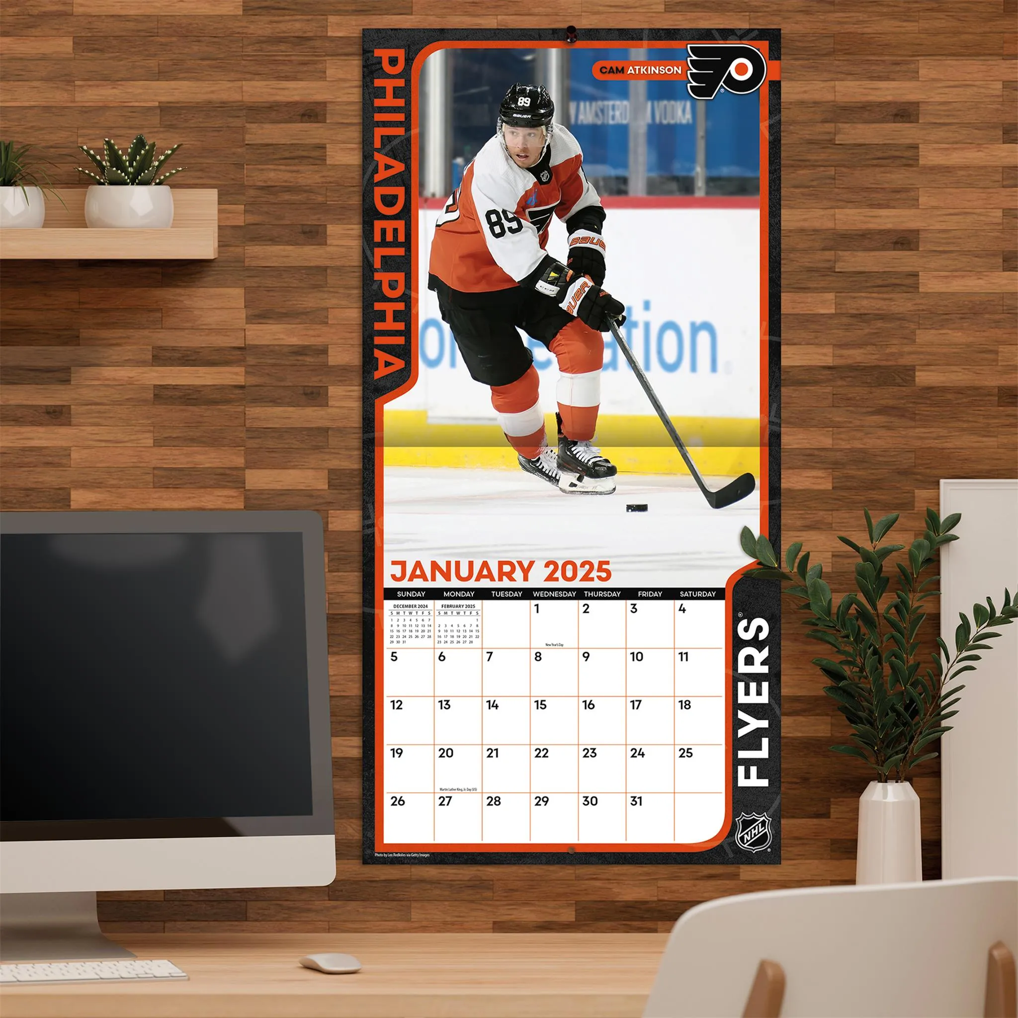 NHL Philadelphia Flyers Wall 2025 Calendar