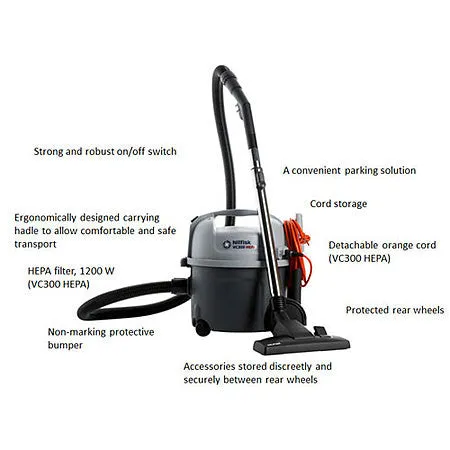 Nilfisk and Tellus GM80 Vacuum Cleaner 10m IEC Orange Cord With Moulded Ends