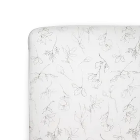 Organic Cotton Muslin Crib Sheet - Pencil Floral