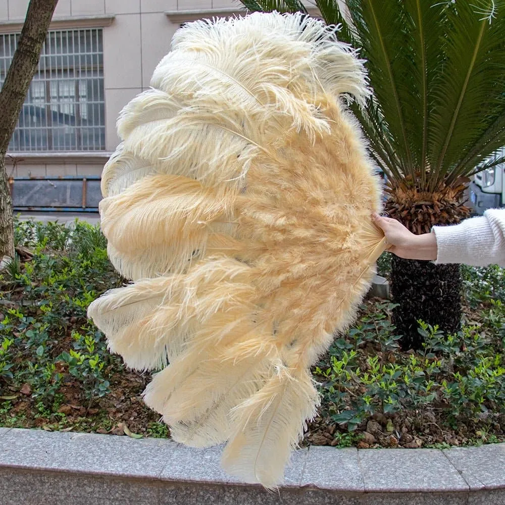 Ostrich Feathers Large Hand Held Fans - 90-130cm Plumas