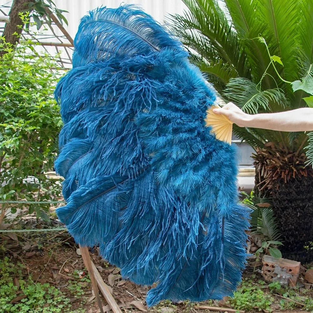 Ostrich Feathers Large Hand Held Fans - 90-130cm Plumas