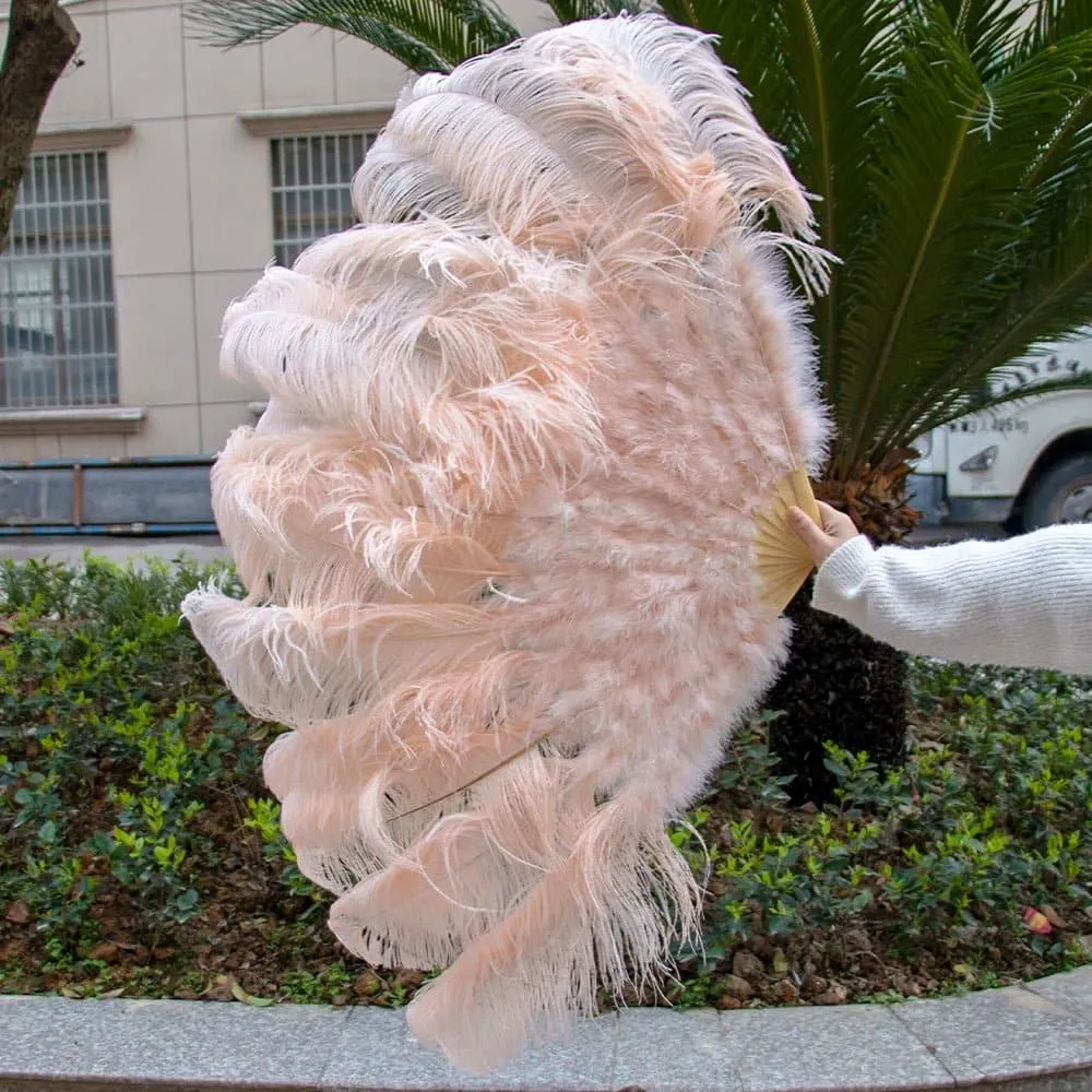 Ostrich Feathers Large Hand Held Fans - 90-130cm Plumas