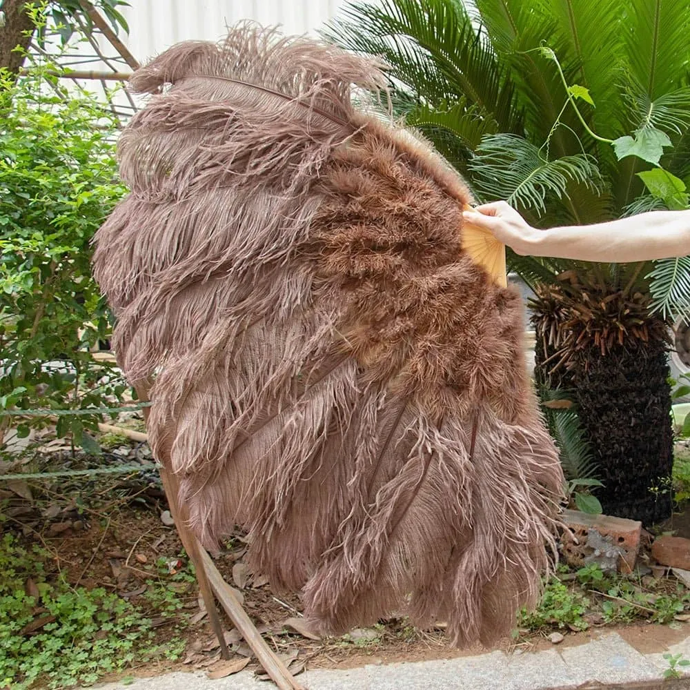 Ostrich Feathers Large Hand Held Fans - 90-130cm Plumas