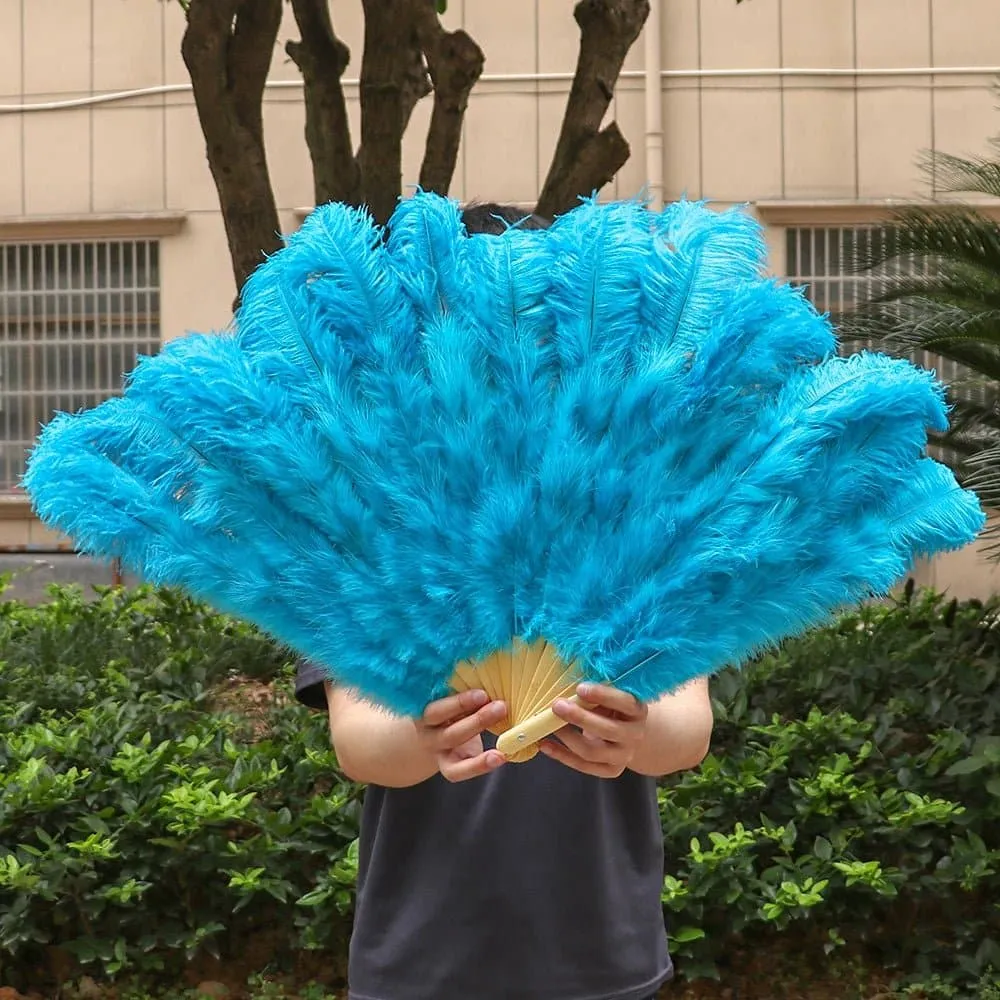 Ostrich Feathers Large Hand Held Fans - 90-130cm Plumas