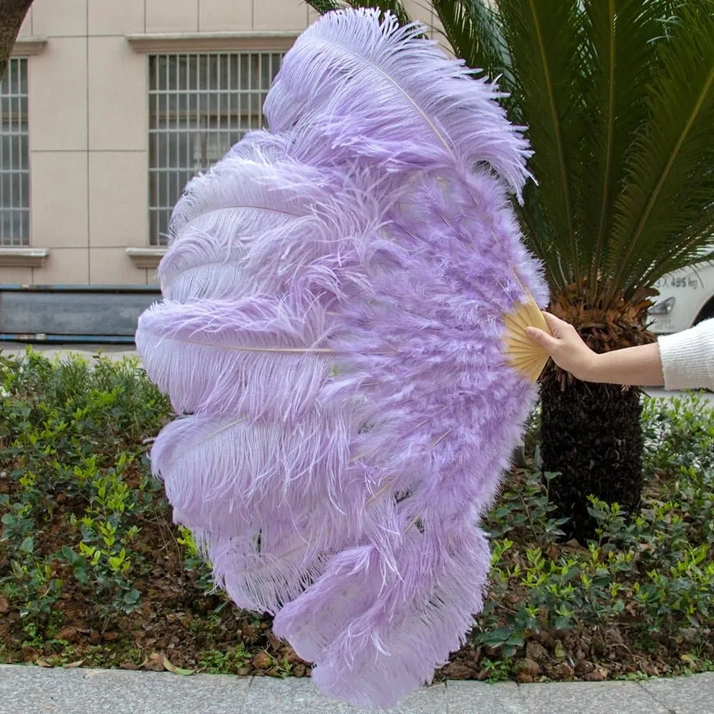 Ostrich Feathers Large Hand Held Fans - 90-130cm Plumas