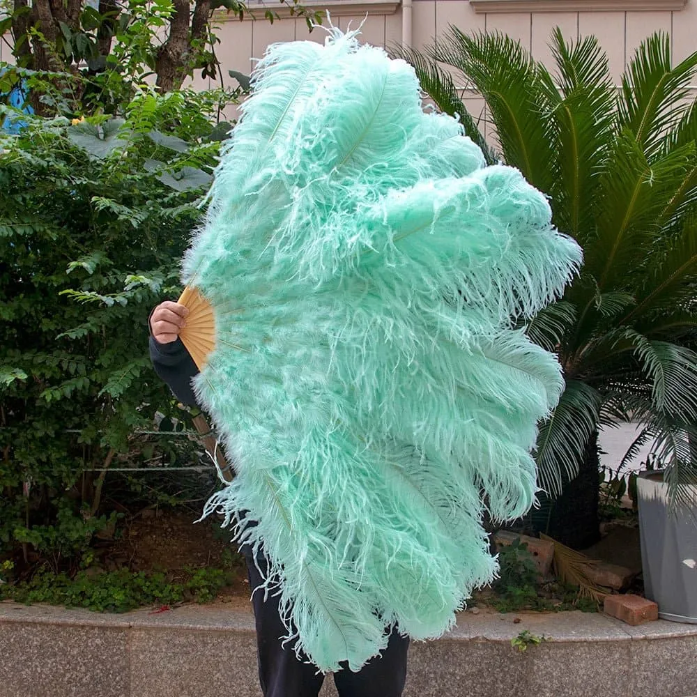 Ostrich Feathers Large Hand Held Fans - 90-130cm Plumas