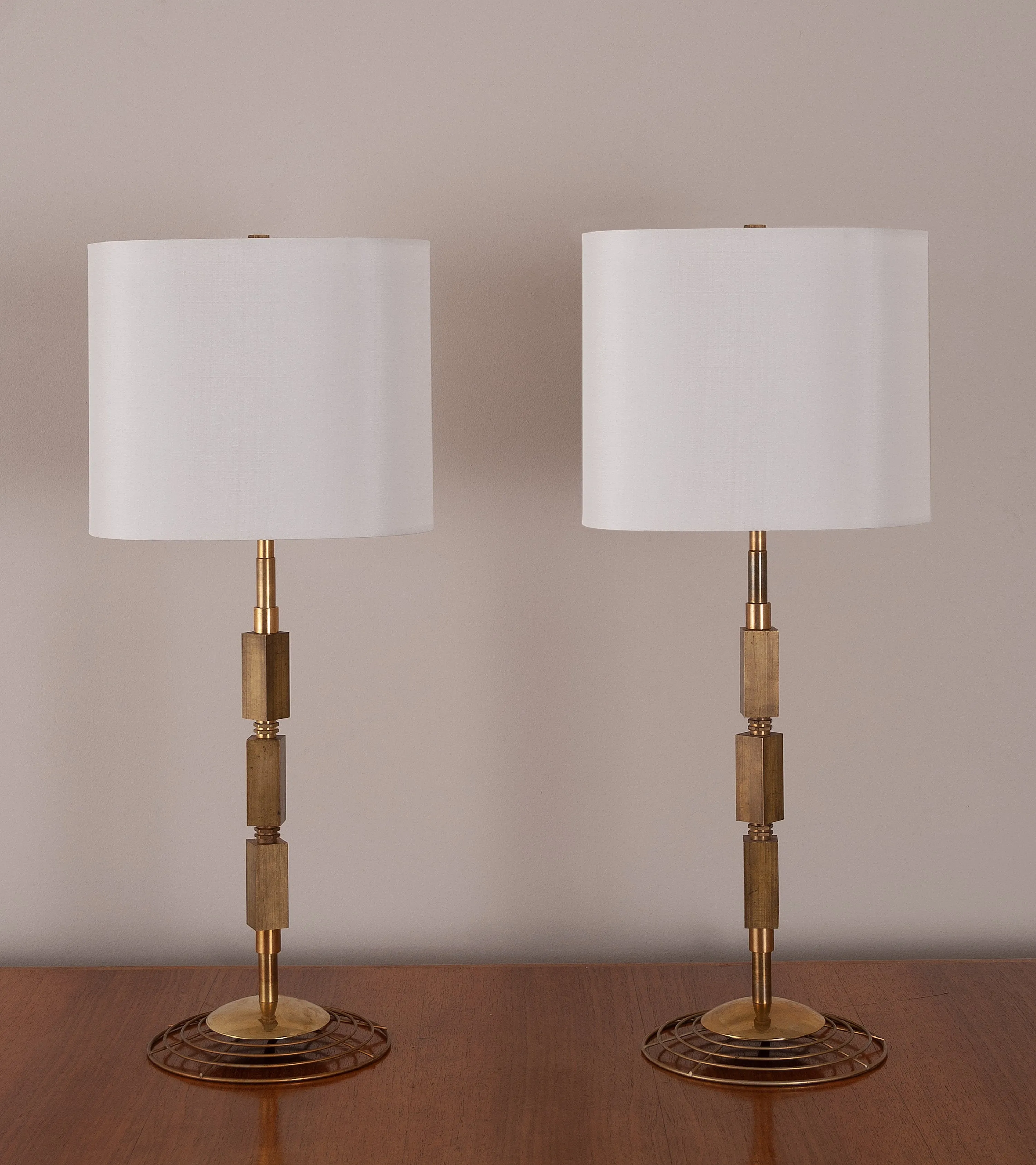 Pair of Industrial Table Lamps by Gianni Vallino