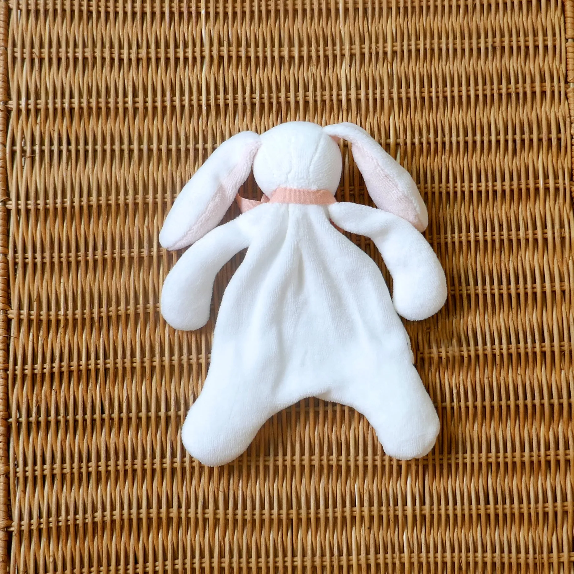 Pink Mini Bunny Comforter Toy - Organic Cotton - Baby Gift Unboxed - 20cm