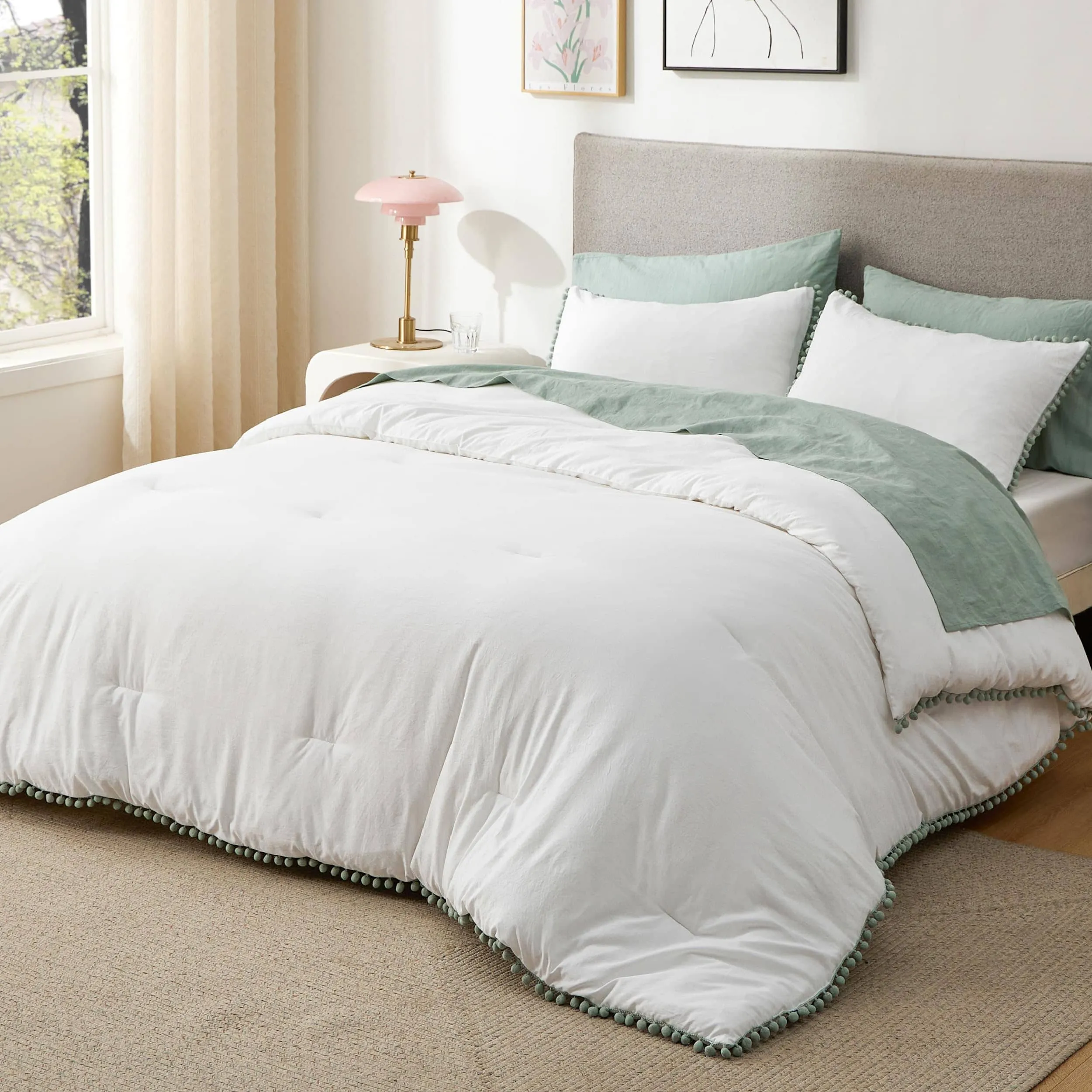 Pom Fringe Comforter Set