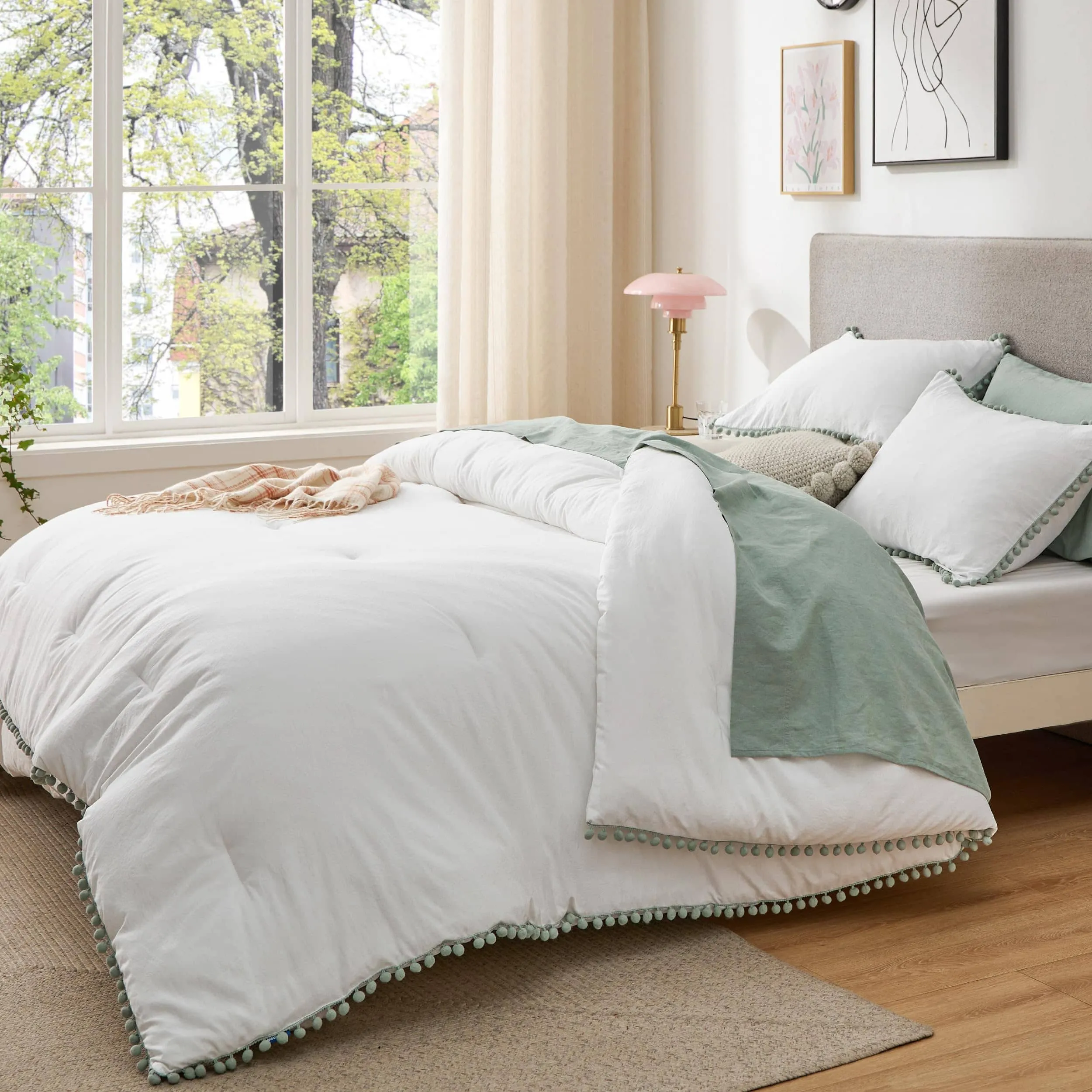 Pom Fringe Comforter Set