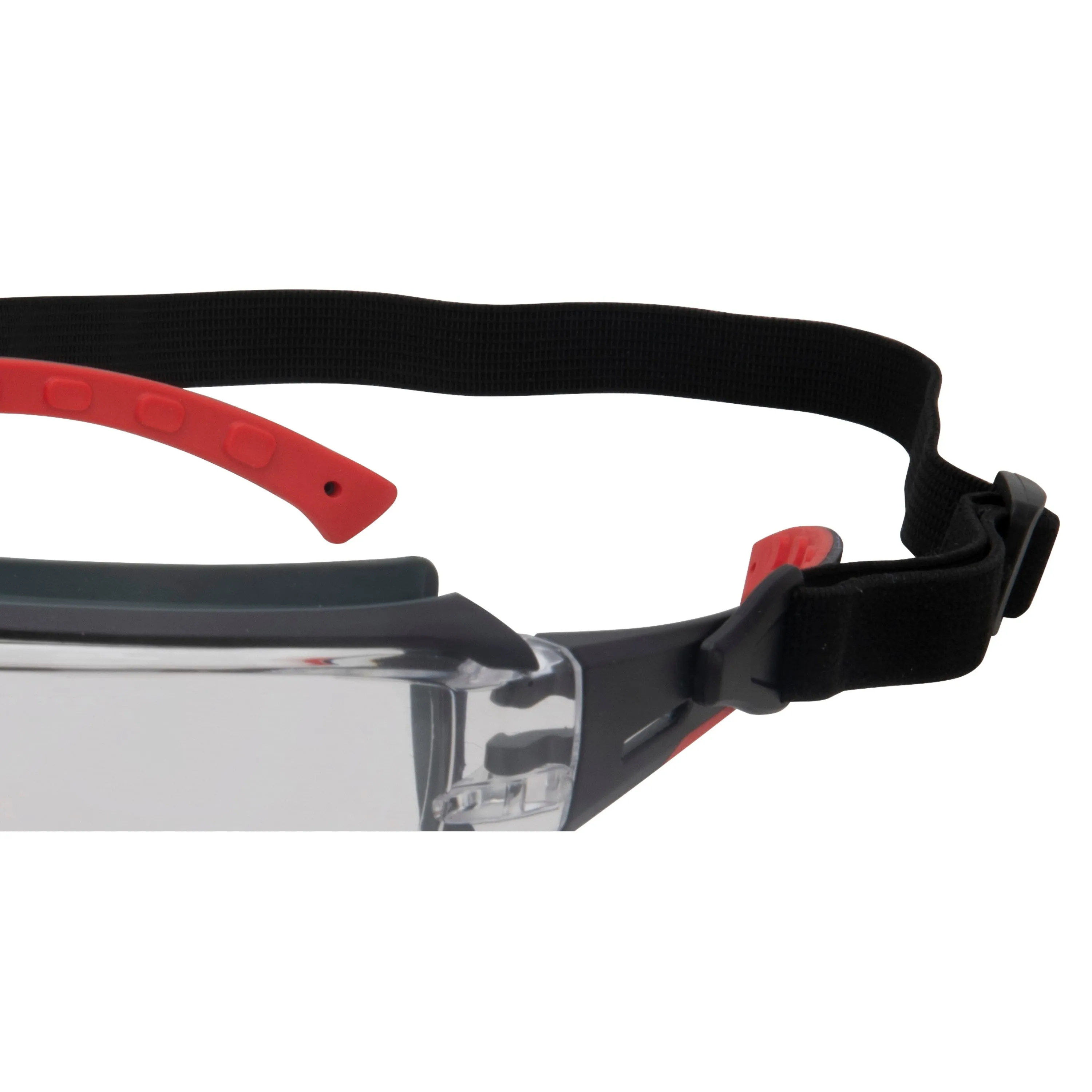 Premium Gasket Sealed Anti-Fog Clear Lens Safety Glasses with Removable Headband in Black and Red