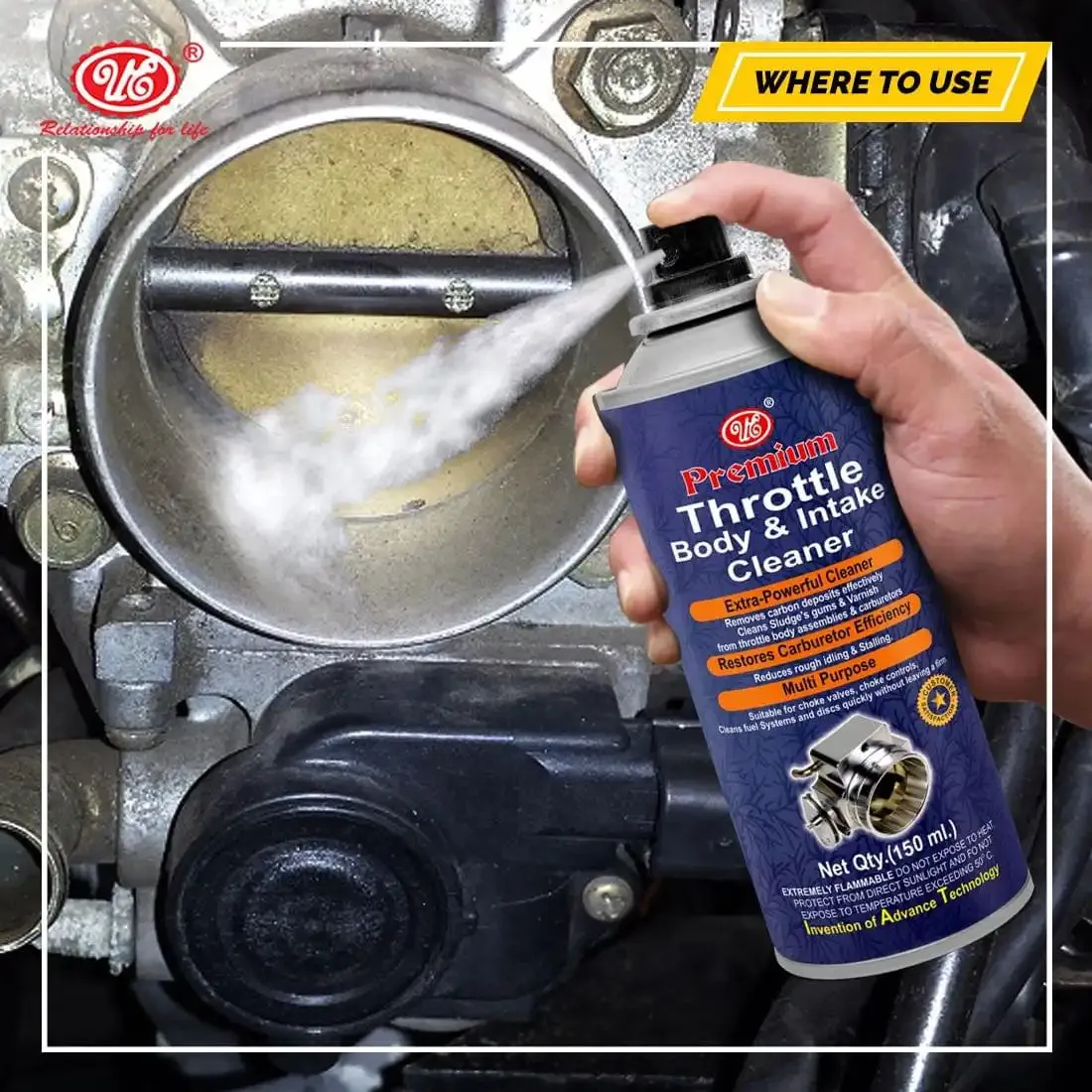 Premium Throttle Body Cleaner Air Intake and Carburetor Choke Cleaner Fuel Oil Deposit Remover Spray