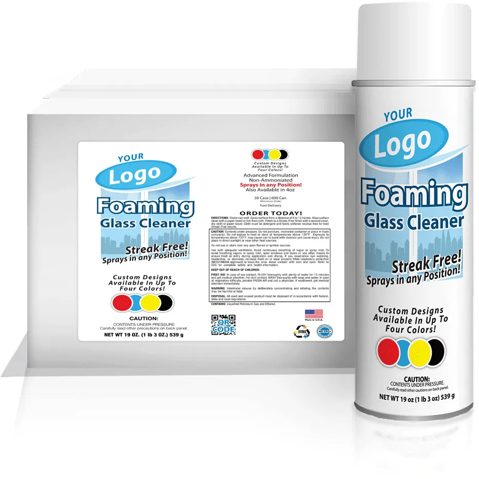 Professional Foaming Glass Cleaner - Private Label - 600 Cans