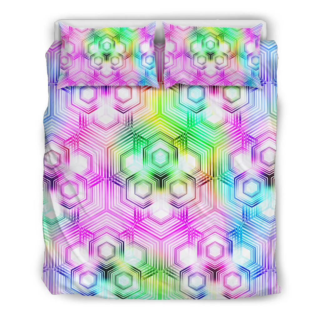 Psychedelic Hexagon Pattern | Bedding Set | Yantrart Design