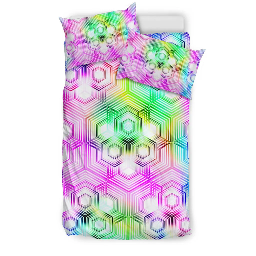 Psychedelic Hexagon Pattern | Bedding Set | Yantrart Design