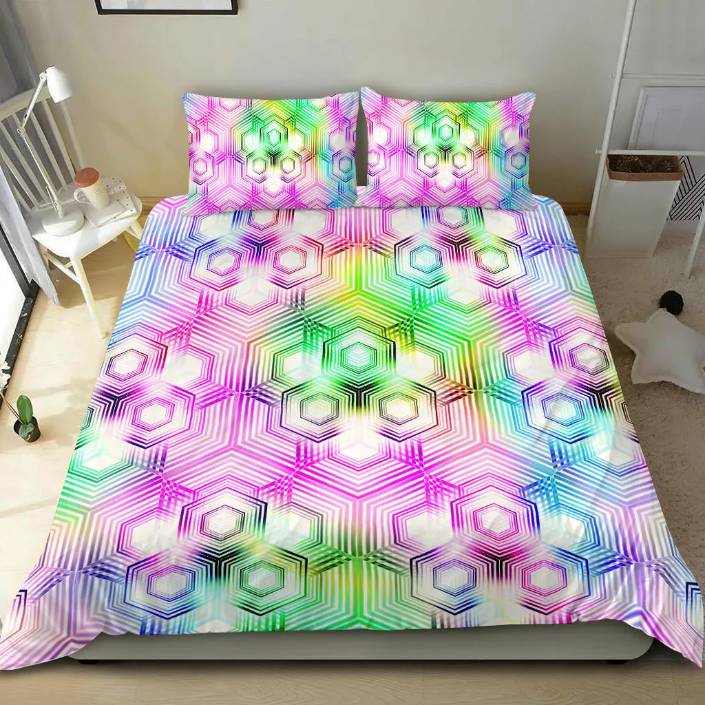 Psychedelic Hexagon Pattern | Bedding Set | Yantrart Design