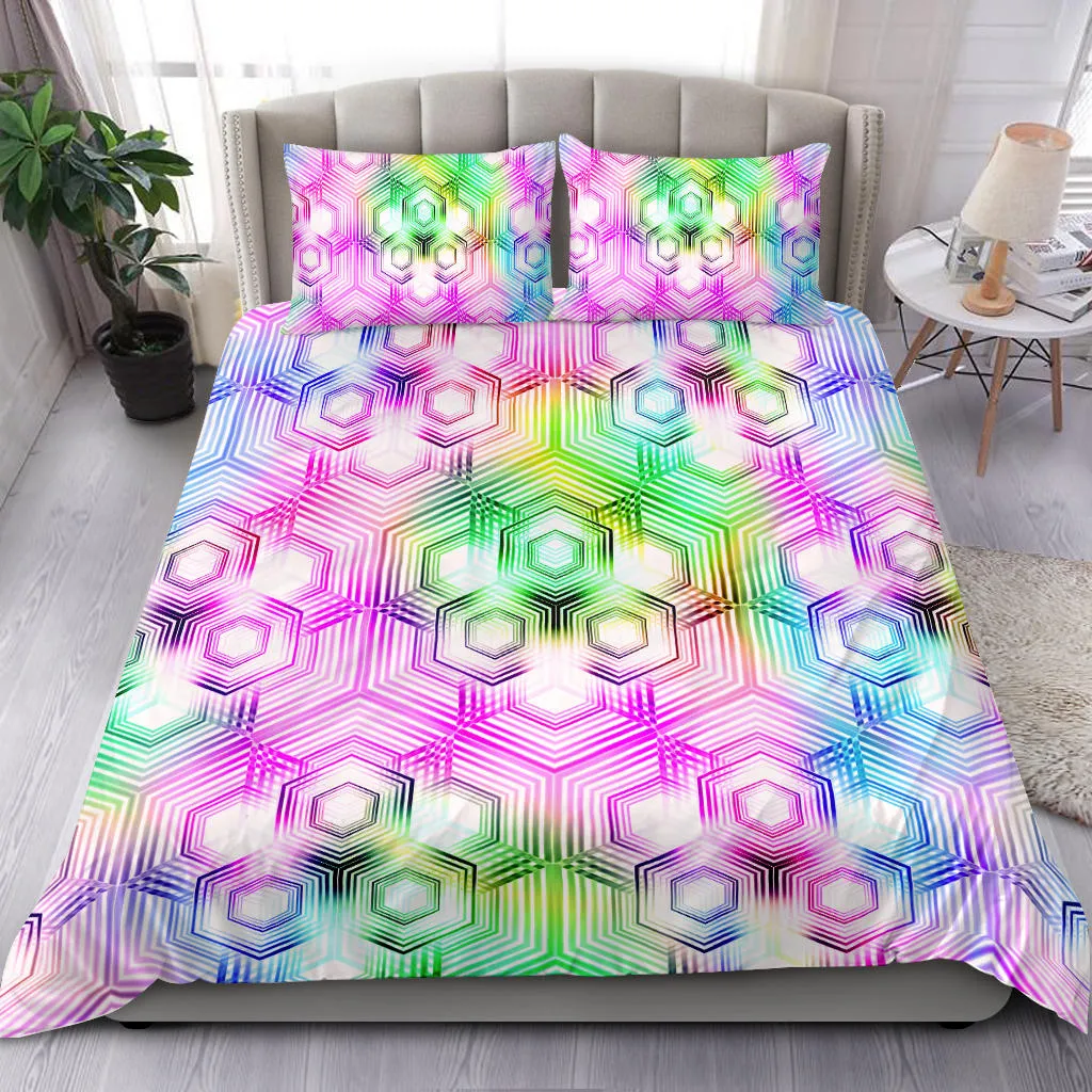 Psychedelic Hexagon Pattern | Bedding Set | Yantrart Design