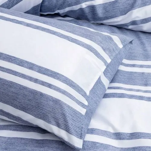 Queen size 6 pieces, Blue Stripe Design Duvet cover set.