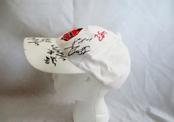 Signed AUTOGRAPH NEW YORK TITANS PRO LACROSS baseball cap hat WHITE