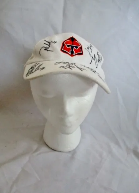 Signed AUTOGRAPH NEW YORK TITANS PRO LACROSS baseball cap hat WHITE