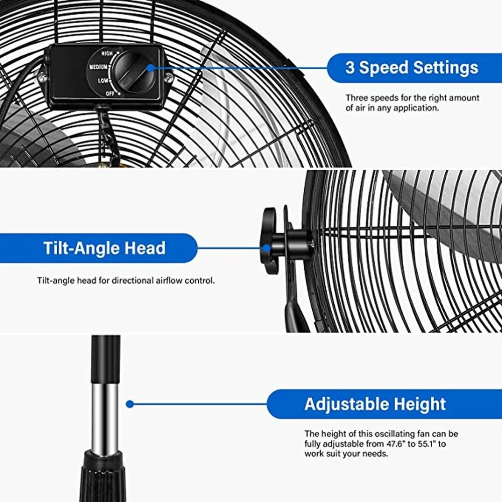 Simple Deluxe 20 Inch Pedestal Standing Fan