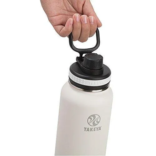 Takeya White Originals Vacuum-Insulated Stainless-Steel Water Bottle, 32oz