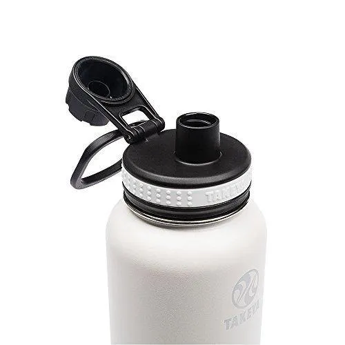 Takeya White Originals Vacuum-Insulated Stainless-Steel Water Bottle, 32oz