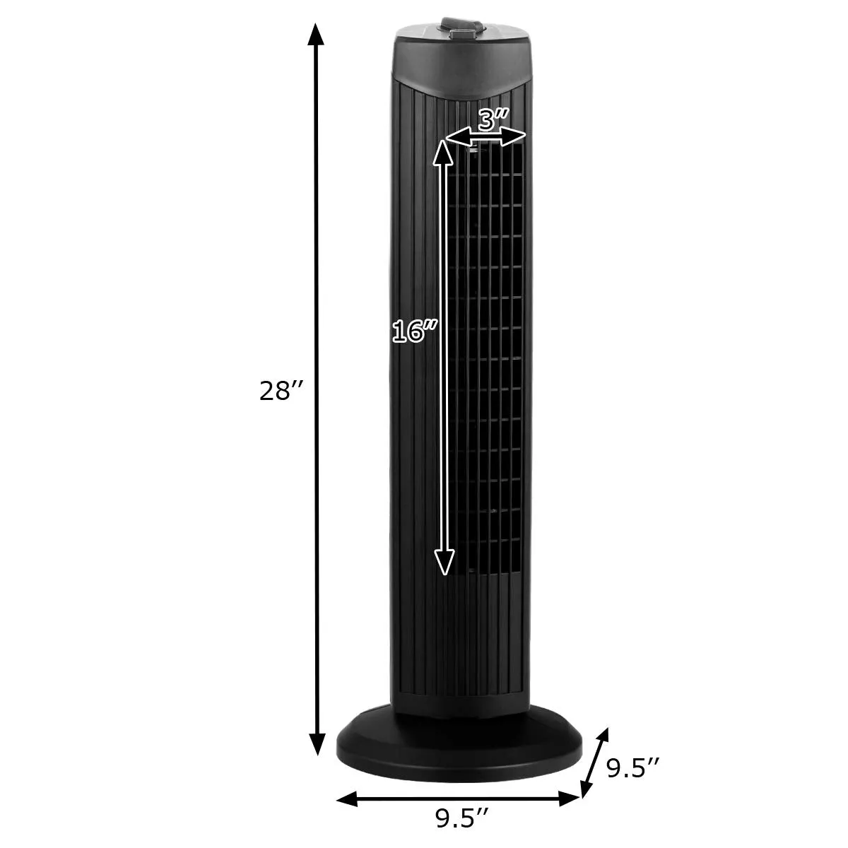 Tangkula 28-Inch Oscillating Tower Fan, Quiet Cooling Whole Room Bladeless