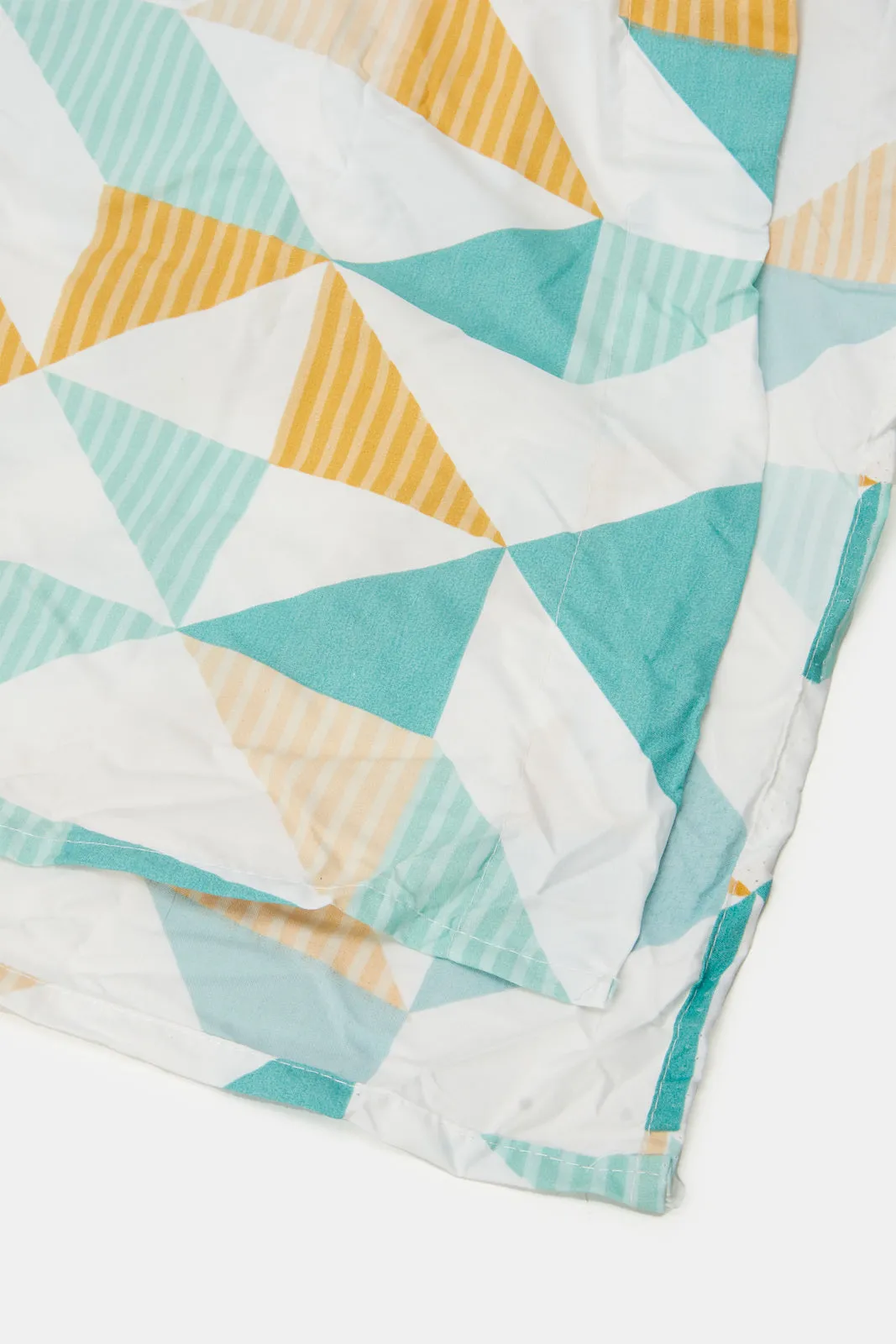 Teal Geometric 3 Piece Flat Sheet (King Size)