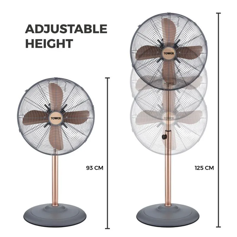 Tower Cavaletto Metal Pedestal Fan 16"  - Grey