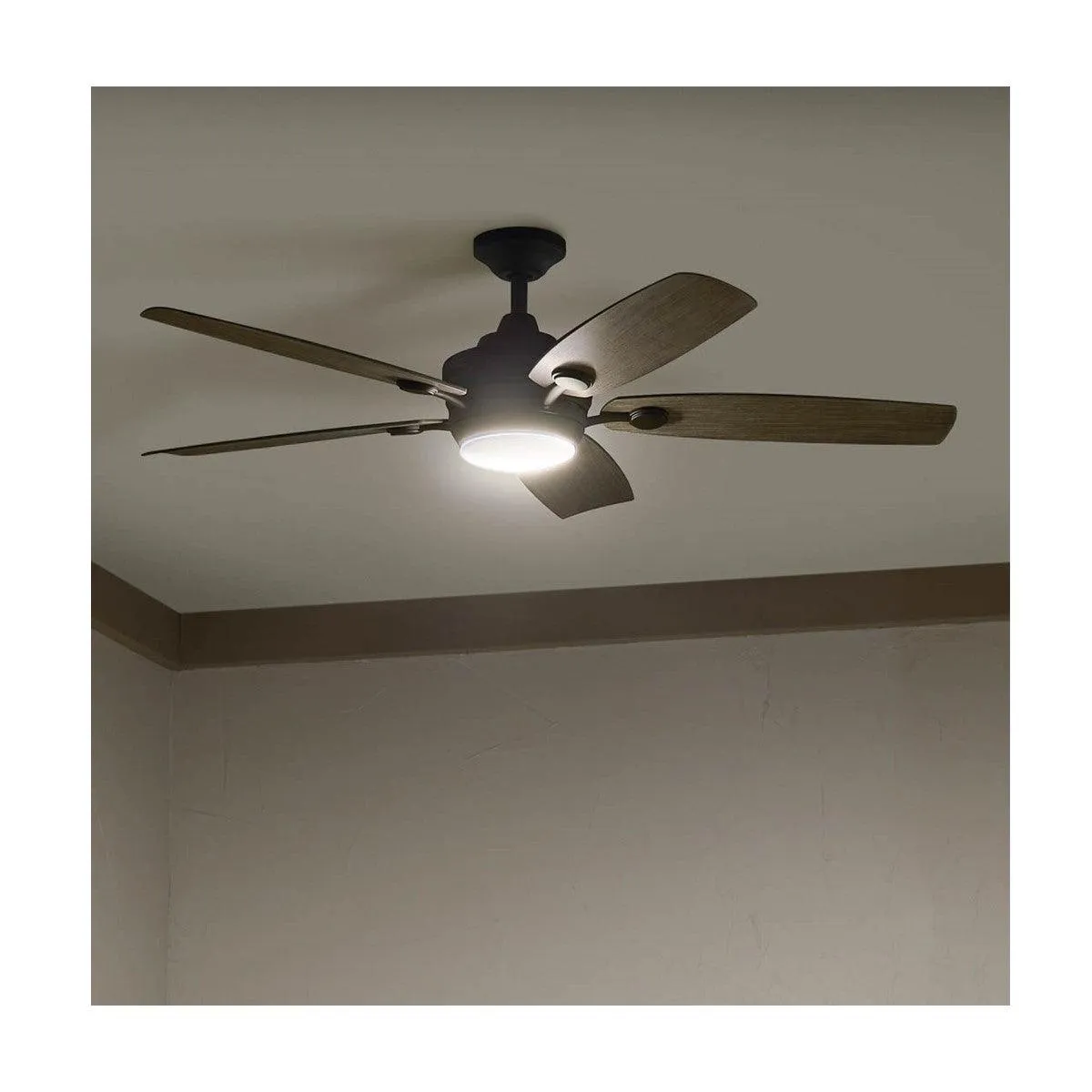 Tranquil 56 Inch Olde Bronze LED Damp Rated Ceiling Fan with Remote