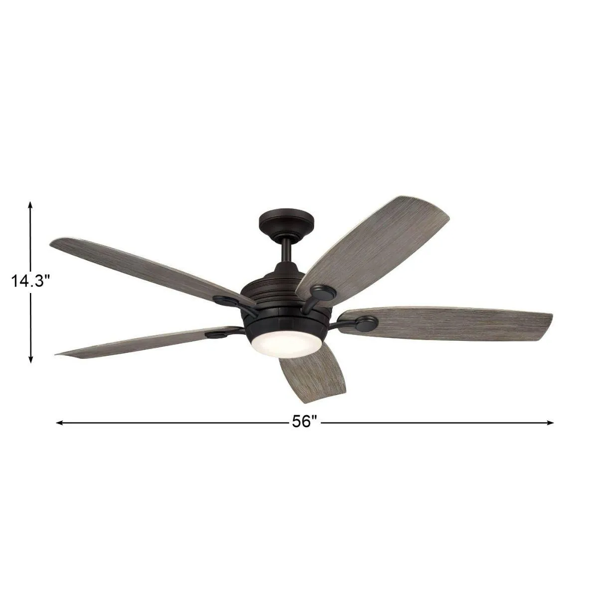 Tranquil 56 Inch Olde Bronze LED Damp Rated Ceiling Fan with Remote