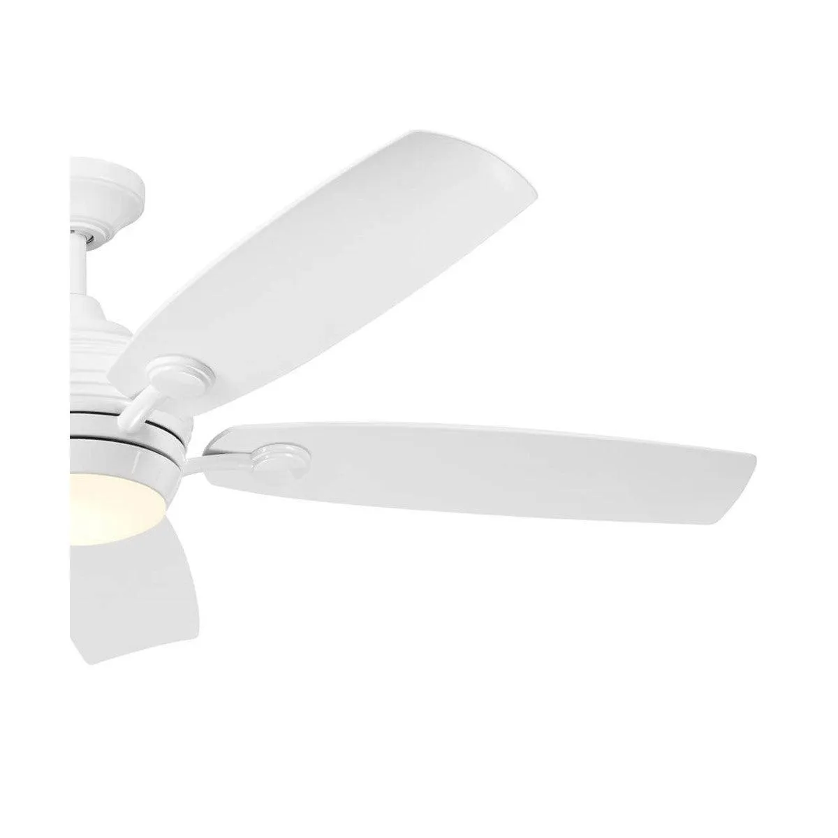 Tranquil 56 Inch White LED Damp Rated Ceiling Fan with Remote