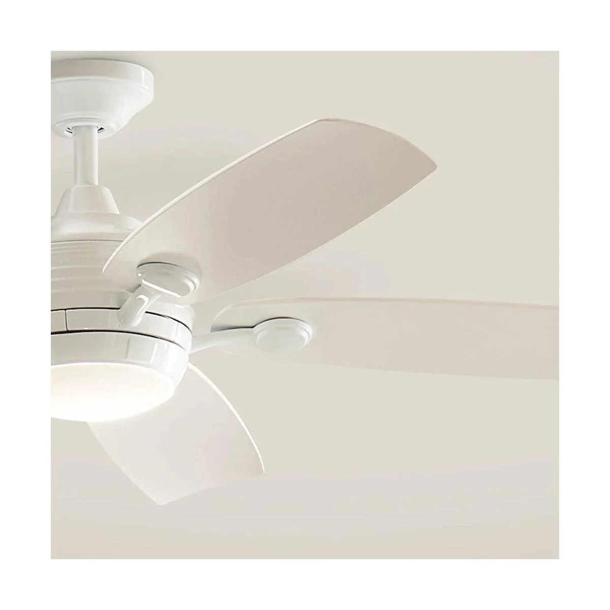 Tranquil 56 Inch White LED Damp Rated Ceiling Fan with Remote