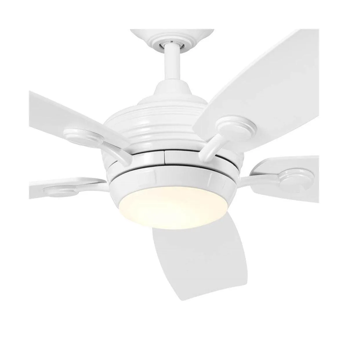 Tranquil 56 Inch White LED Damp Rated Ceiling Fan with Remote