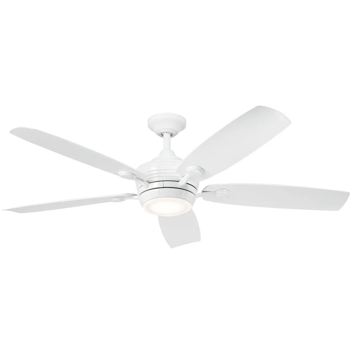 Tranquil 56 Inch White LED Damp Rated Ceiling Fan with Remote