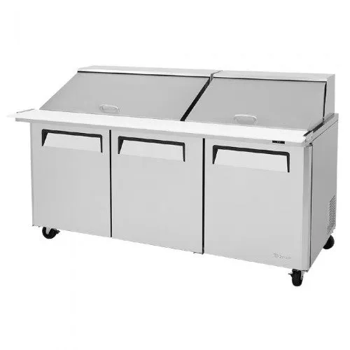 Turbo Air MST-72-30-N M3 Series Solid 3 Door Mega-Top Refrigerated Food Prep Table, 72"