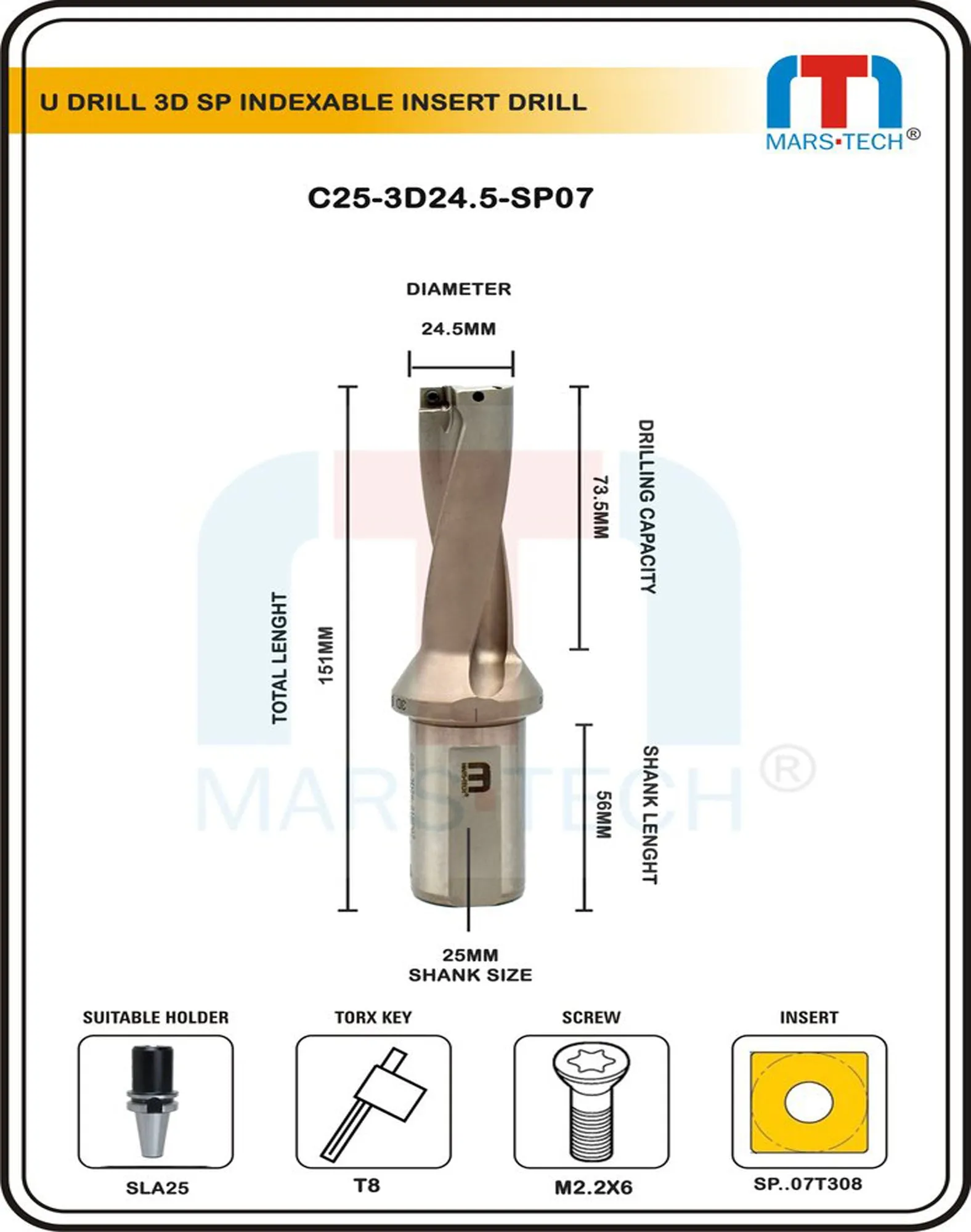 U Drill 24.5mm